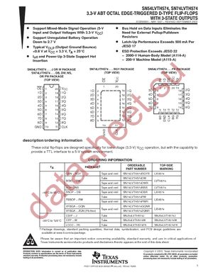 SN74LVTH574DB datasheet  